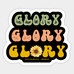 Glory of God Retro 70s Sunflower Christian Design Sticker